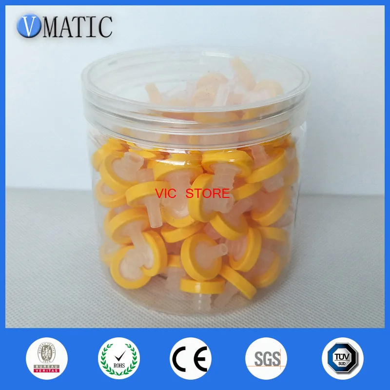 Бесплатная доставка качество 100 шт 13 мм 0 22 мкм пластик желтый шприц приводной