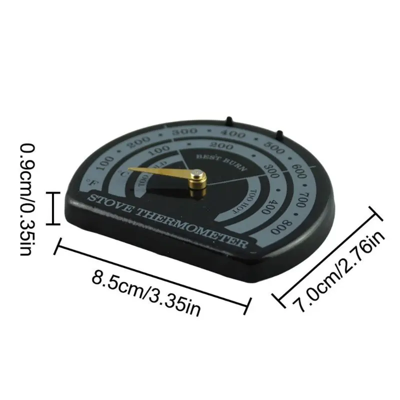 

Magnetic Wood Fireplace Fan Stove Thermometer with Probe Household Barbecue Tool