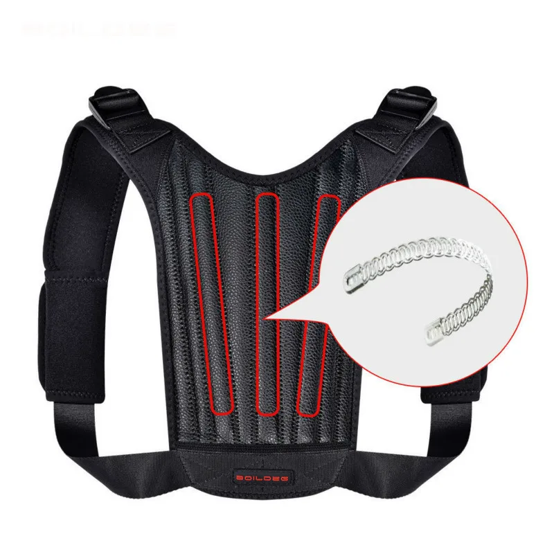 Кожаный Корректор осанки для спины и позвоночника 3 пружины поддержка плеч