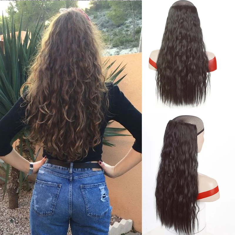 AILIADE женский парик с длинной клипсой черный коричневый красный 22 дюйма