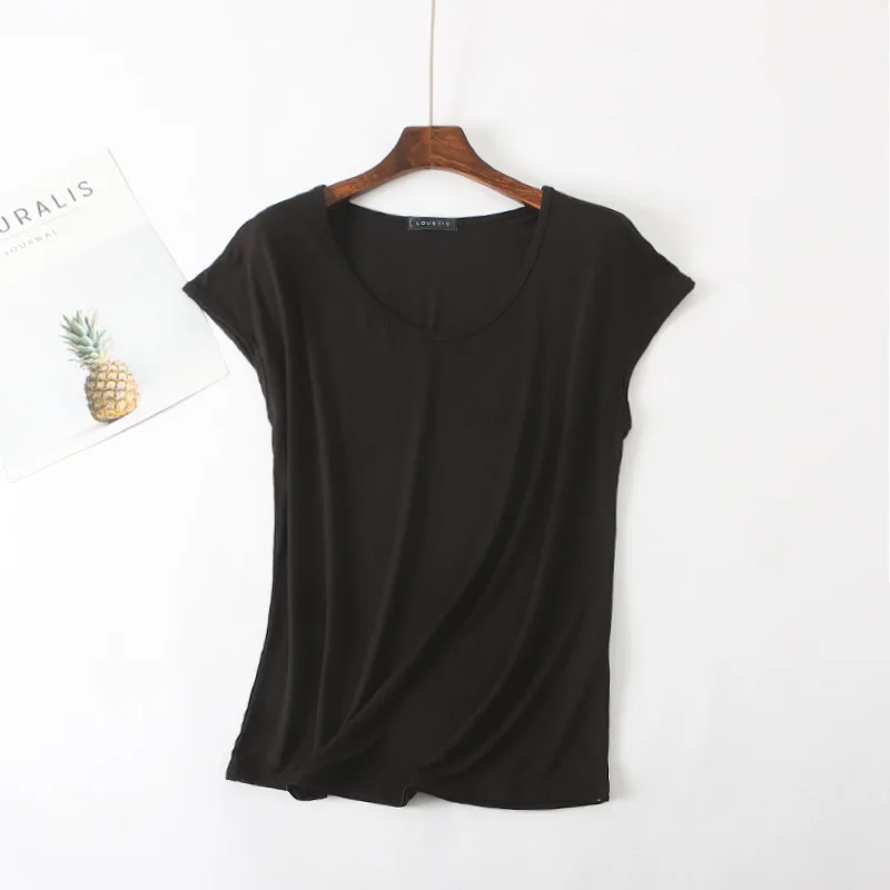 

Women Fashion Modal Sleeveless T-shirts 2021 Summer New Fashion Round Neck Blouse Tops