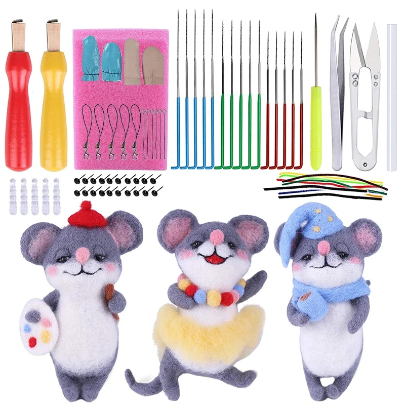 

Imzay Needle Felting Kit Doll Making Felting Tool Wool Felting Kit for Beginners Felting Supplies Felting Craft and Instruction