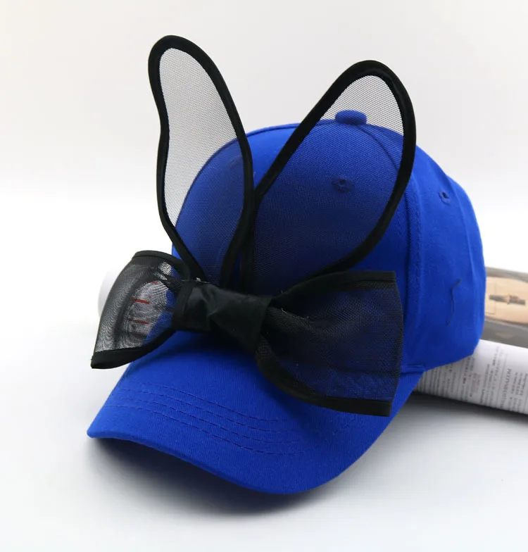 Детская бейсболка летняя шапка с большим бантом и заячьими ушками детские шляпы