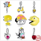 Новый браслет из стерлингового серебра 925 пробы, аксессуары в виде единорога и яблока, Шарм-бусина подходит для оригинального браслета Пандоры, Шарм для женщин, ювелирные изделия своими руками