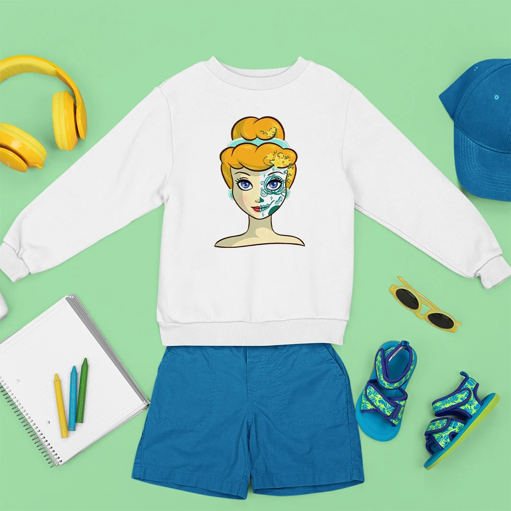 

Creative Hoodies Disney Harajuku Fashion Tops Children Sweatshirt Clothes Cinderella Princess Kid Cartoon Print Cartoon Pullover