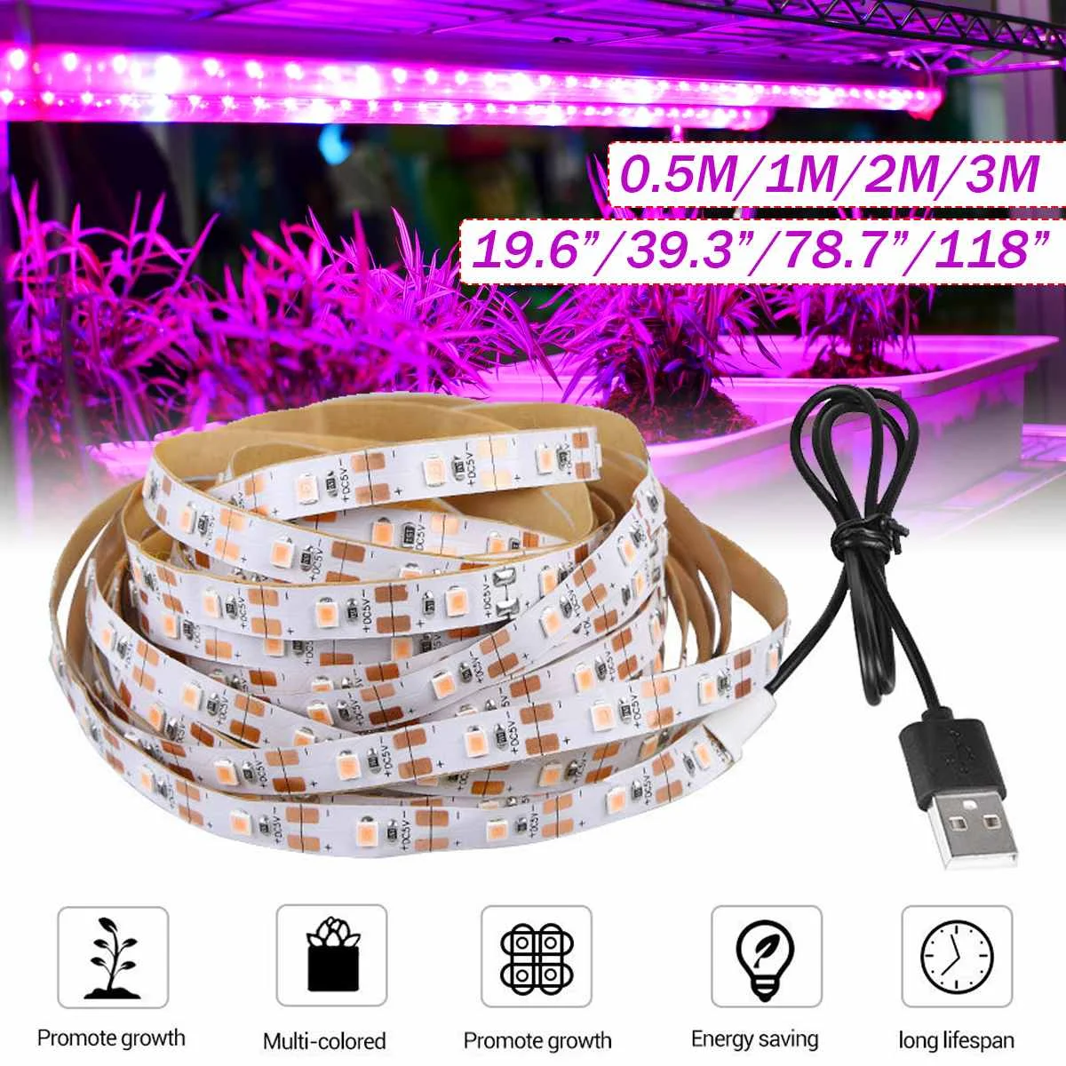 

Полный спектр светодиодный завод светильник s 2835 SMD Водонепроницаемый USB 5V светодиодный роста растений полосы светильник для парниковых гид...