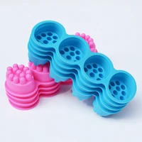 silicone soap mold 4 compartment massage bar making tool with single hole moulds
