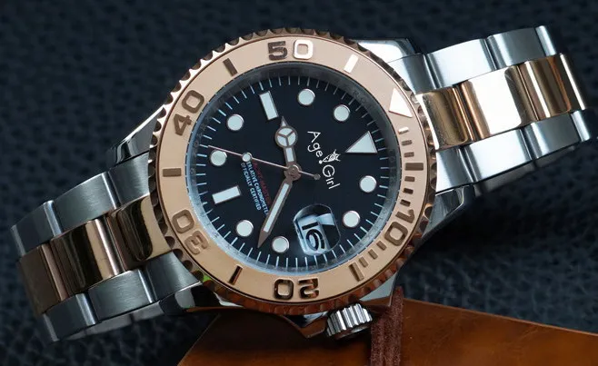 

Classic New Men Automatic Mechanical Watch Silver Black Blue Hand Rose Gold Coffee Stainless Steel Yacht Sapphire ETA 2813