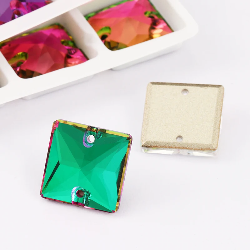 Блестящие квадратные Стразы для пришивания принцессы всех размеров модные