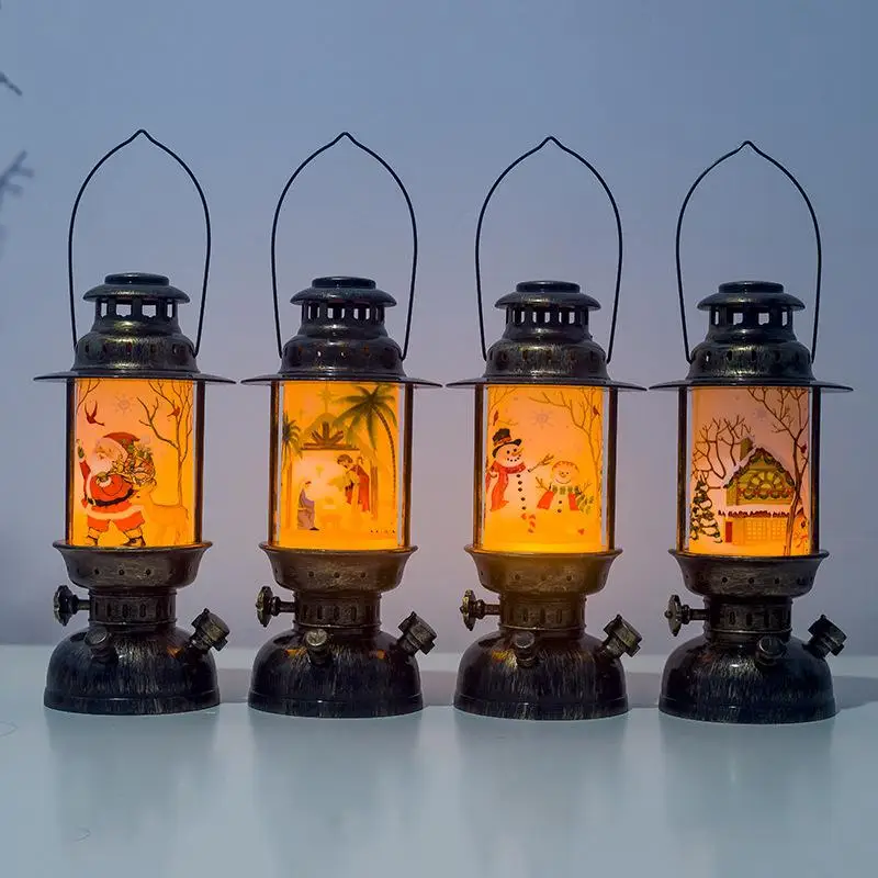 Рождественский светодиодный светильник в стиле ретро с изображением Санта