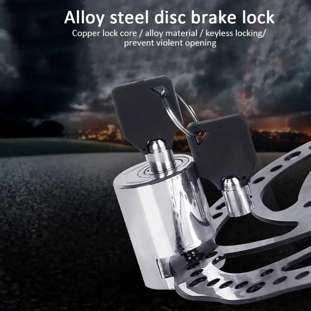 

Motorcycle Anti Thief Disc Brake Lock Motor Scooter E-Bike Bike Sturdy Security Anti Theft Lock Two Keys Reminder Rope for Free