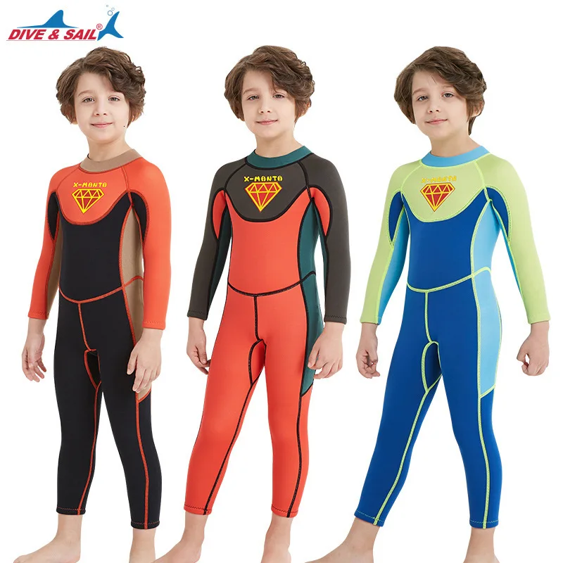 2 5 мм Детский костюм для дайвинга Lin Tai с длинным рукавом утепленный сохраняющий