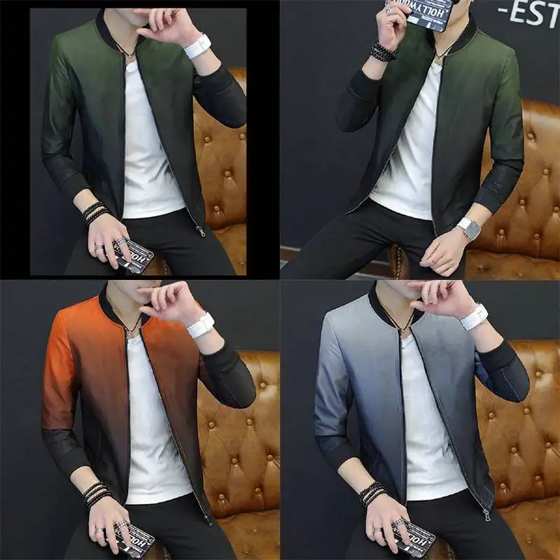 

Jacket Men's Gradual Casual Top Round Neck Fashion Short Jacket Long Sleeve