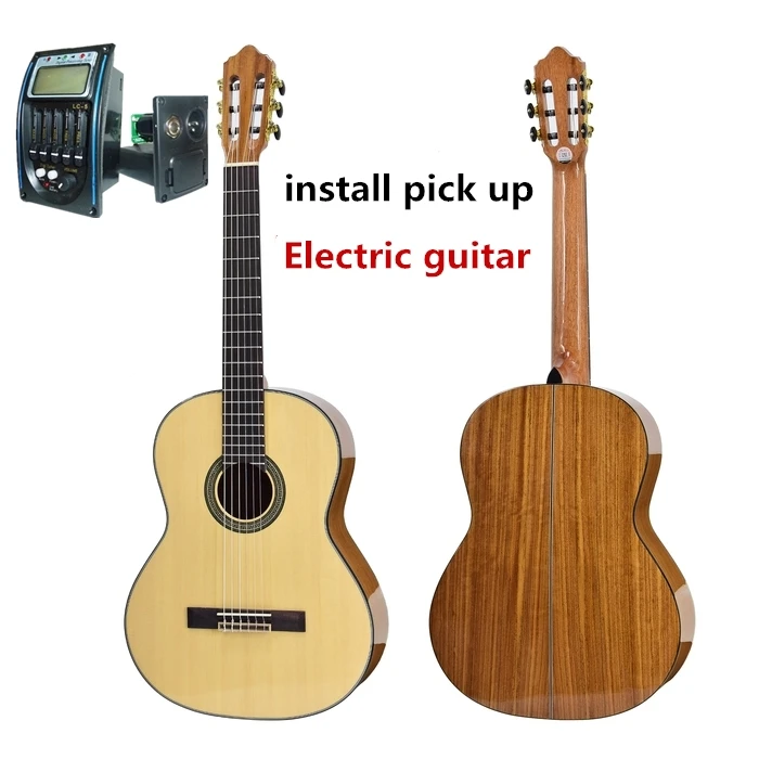 TR-CG54S electric Классическая акустическая гитара 36 39 дюймов Топ сплошной Электрический Highgloss 6 струн pick Up ель кедр орех палисандр красное дерево - Цвет: TR-CG54S electric