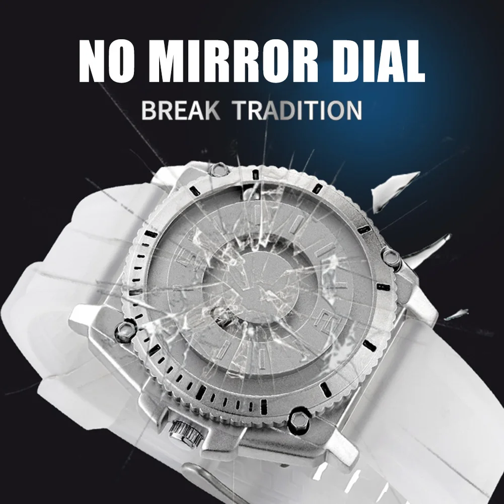 

Casual Unique Minimal Magnetic Pointer Quartz Watch Wrist Watches Round Dial Resin Strap K2