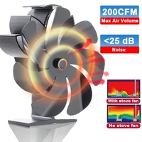 7 blades 200cfm 1350rpm fireplaces stove heat powered fan log wood burner eco fan quiet home fireplace fan for wood fired oven