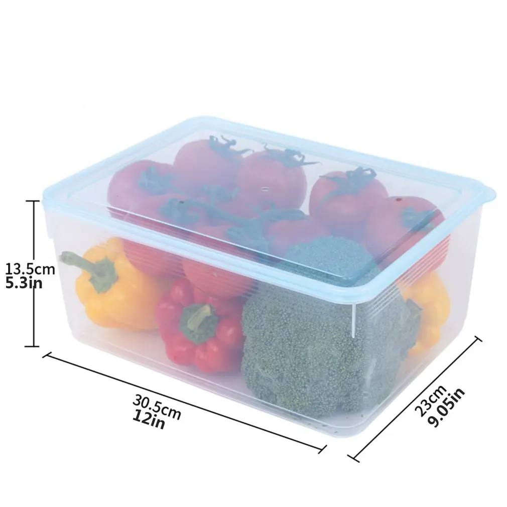 

Transparent Storage Box 8L Refrigerator Large Capacity Food Storage Box Plastic Sealed Box For Food Egg Fruit