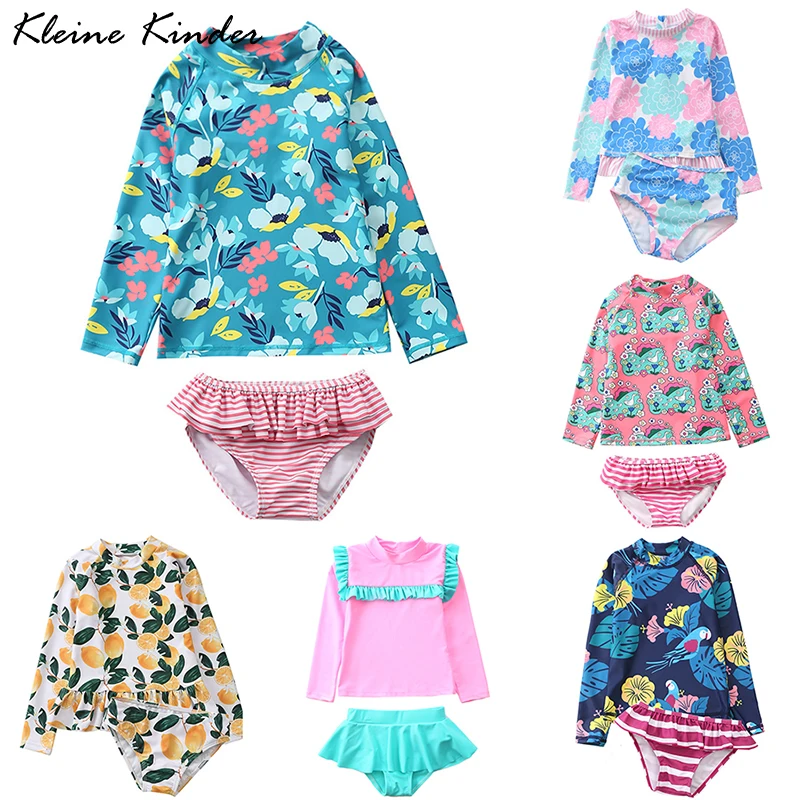 Купальник для девочек купальные костюмы с длинным рукавом детская одежда