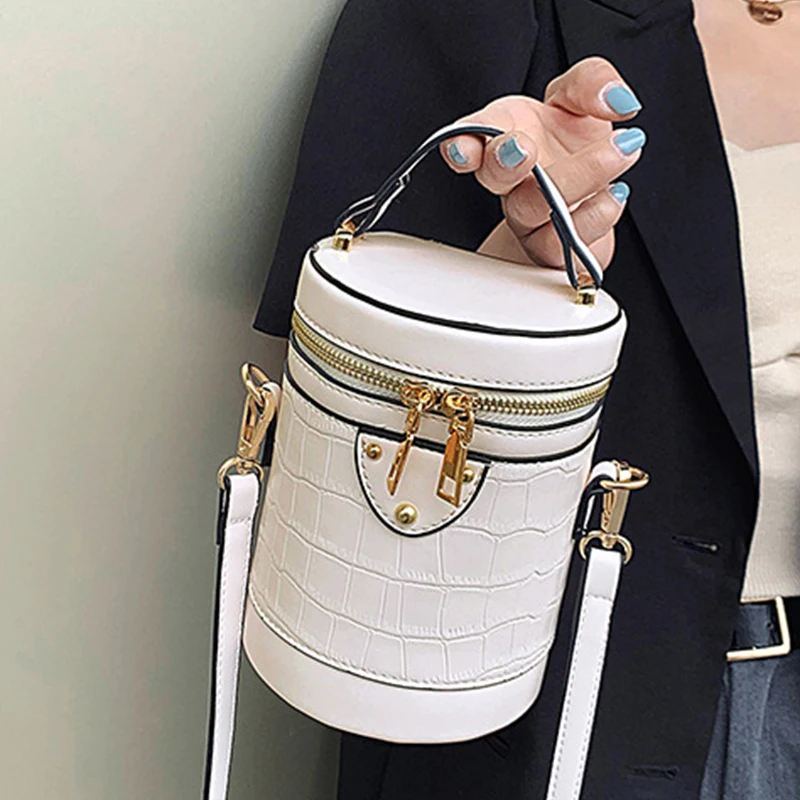 Новинка 2020 женская сумка на плечо цилиндрической формы модные сумки через из