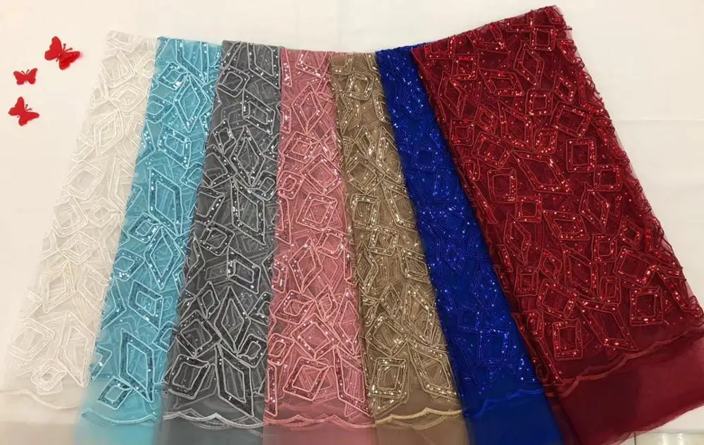 Лучшая продажа алмазной формы блесток кружевная ткань 2019 вышивка Французский