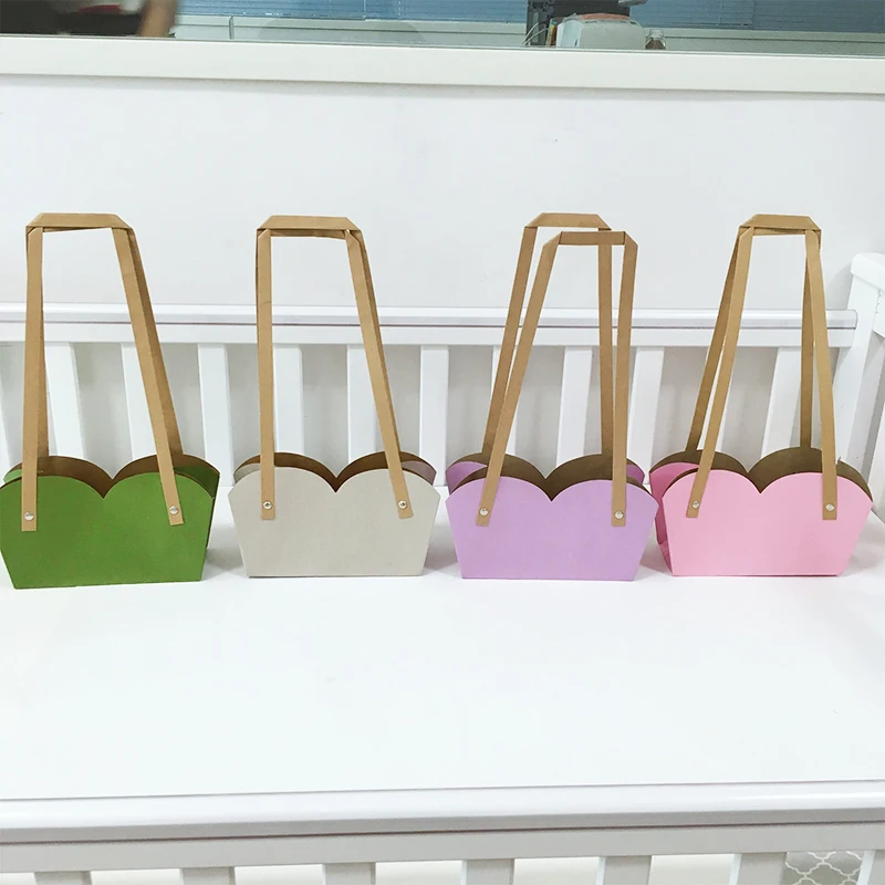 Водостойкая коробка для цветов из крафт-бумаги Цветочная упаковочная цветочная