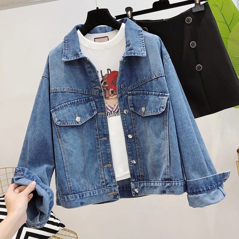 ВИНТАЖНАЯ ДЖИНСОВАЯ КУРТКА ZQLZ женская Свободная Повседневная Осенняя джинсовая