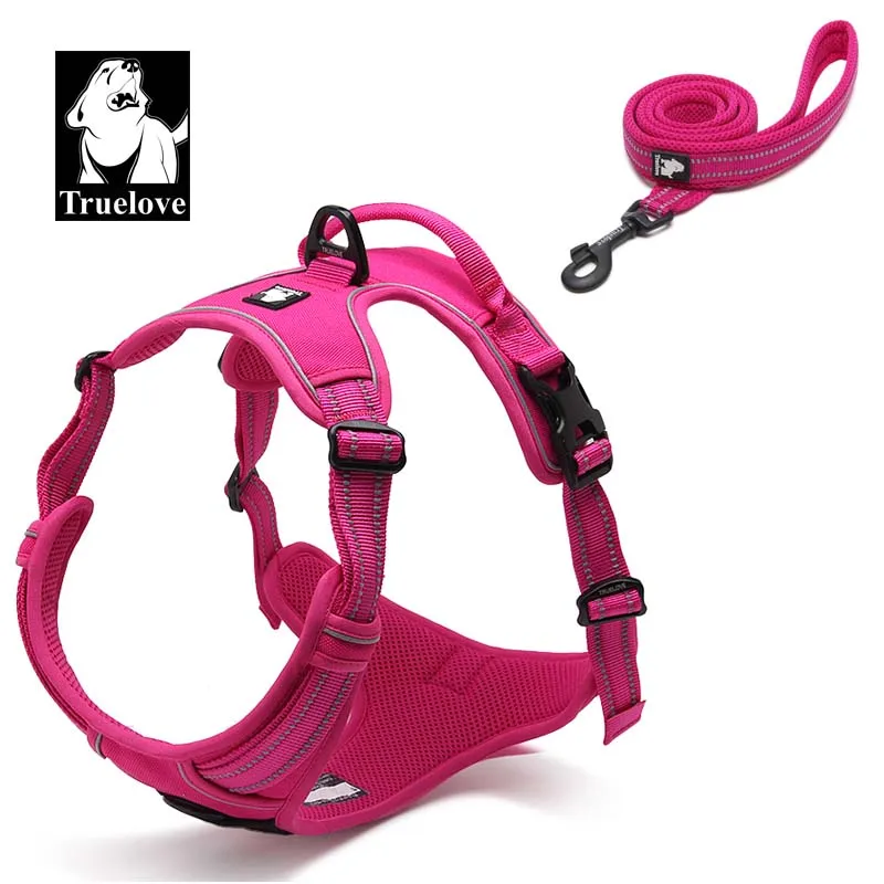 fuchsia Truelove не тянет собачий поводок и поводок набор светоотражающий мягкий жилет для чихуахуа поводок для собаки Прямая поставка - Цвет: fuchsia