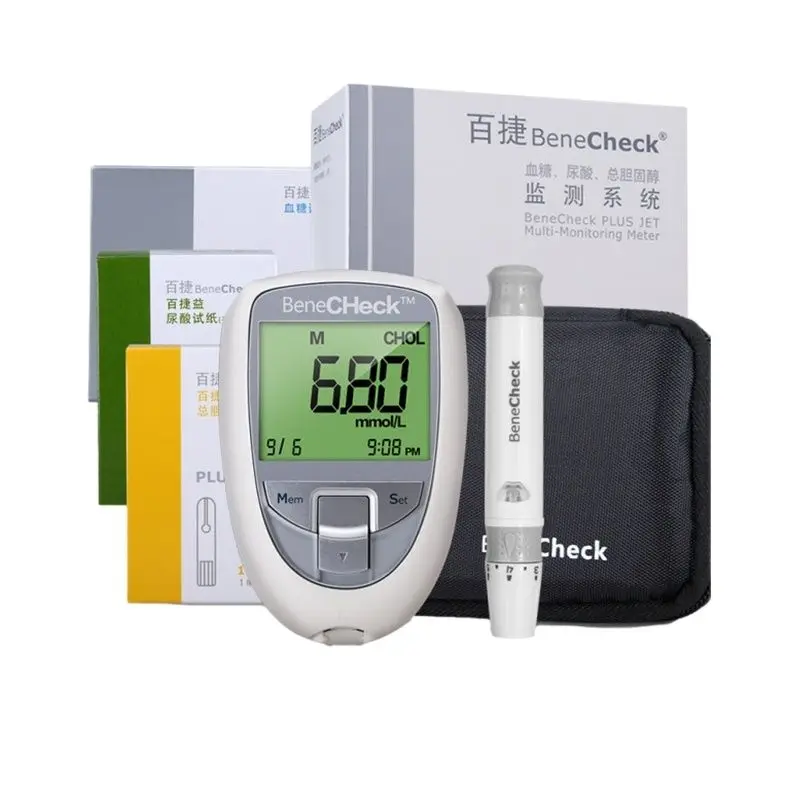 

3 in 1 Multi Function uric acid diabetes cholesterol tester meter system blood sugar glucose test strips Lancets free