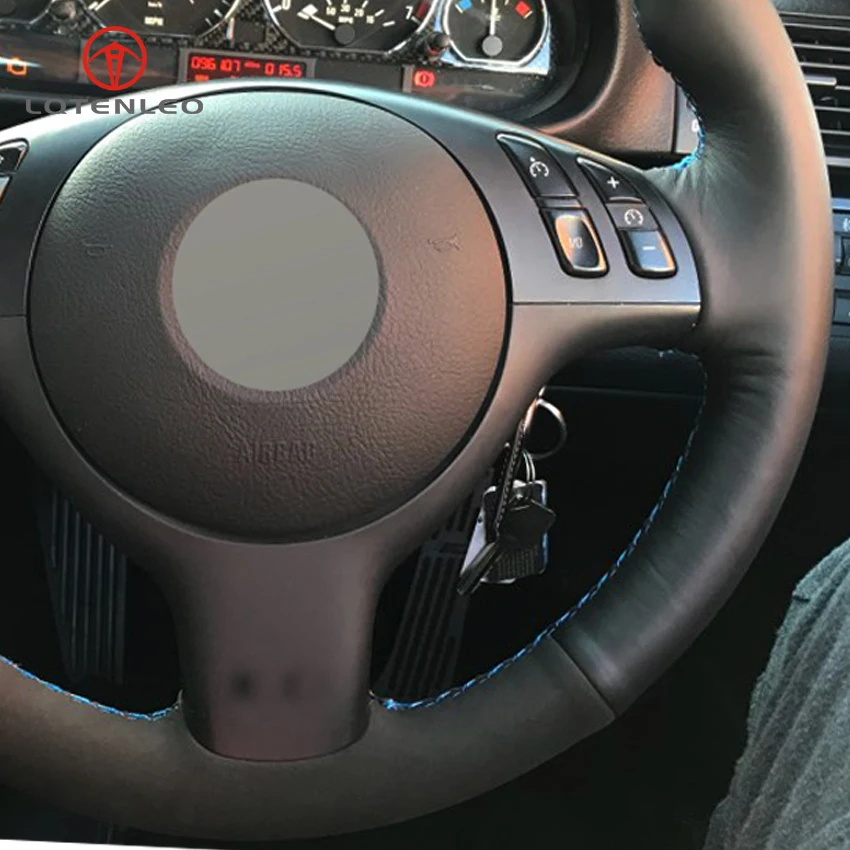 Черный замшевый чехол LQTENLEO из натуральной кожи для BMW M Sport E46 330i 330Ci E39 540i 525i 530i M3 M5