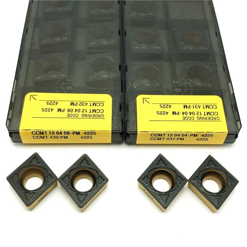 

Твердосплавная пластина CCMT120404 CCMT120408 PM4225, внешний токарный инструмент, токарный станок с ЧПУ, обработка стали, высококачественные токарные вставки