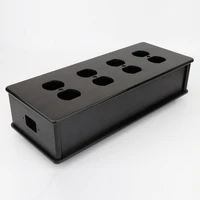 one pieces black aluminum us ac power distributor 8 outlet power supply box chassis case
