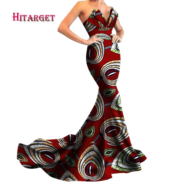 new Danshiki Africa Dress for Women Bazin Riche Sexy Wedding Party sleeveless long Dress Traditional African Clothing WY5862