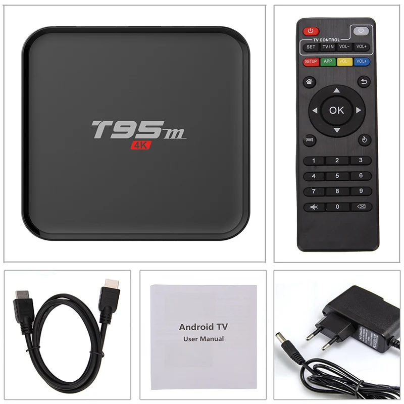 T95N Android 6,0 ТВ приставка 1G/8G 2G/8G Amlogic S905 четырехъядерный cortex-A53 Поддержка HDMI 2,4 ГГц медиаплеер верхняя коробка