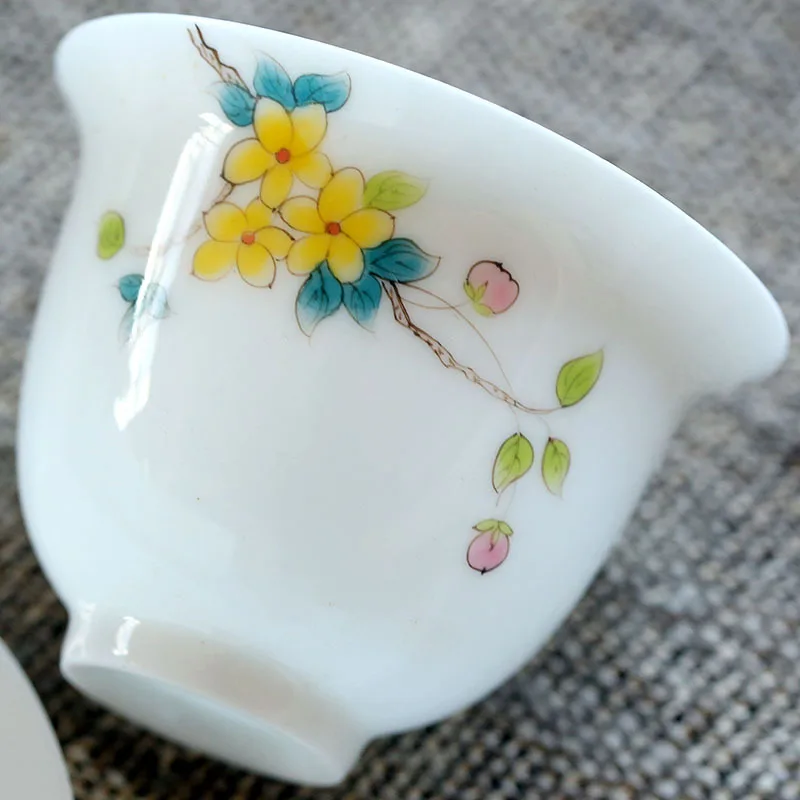 Нефритовая глина ручная роспись белая фарфоровая чаша большой китайский