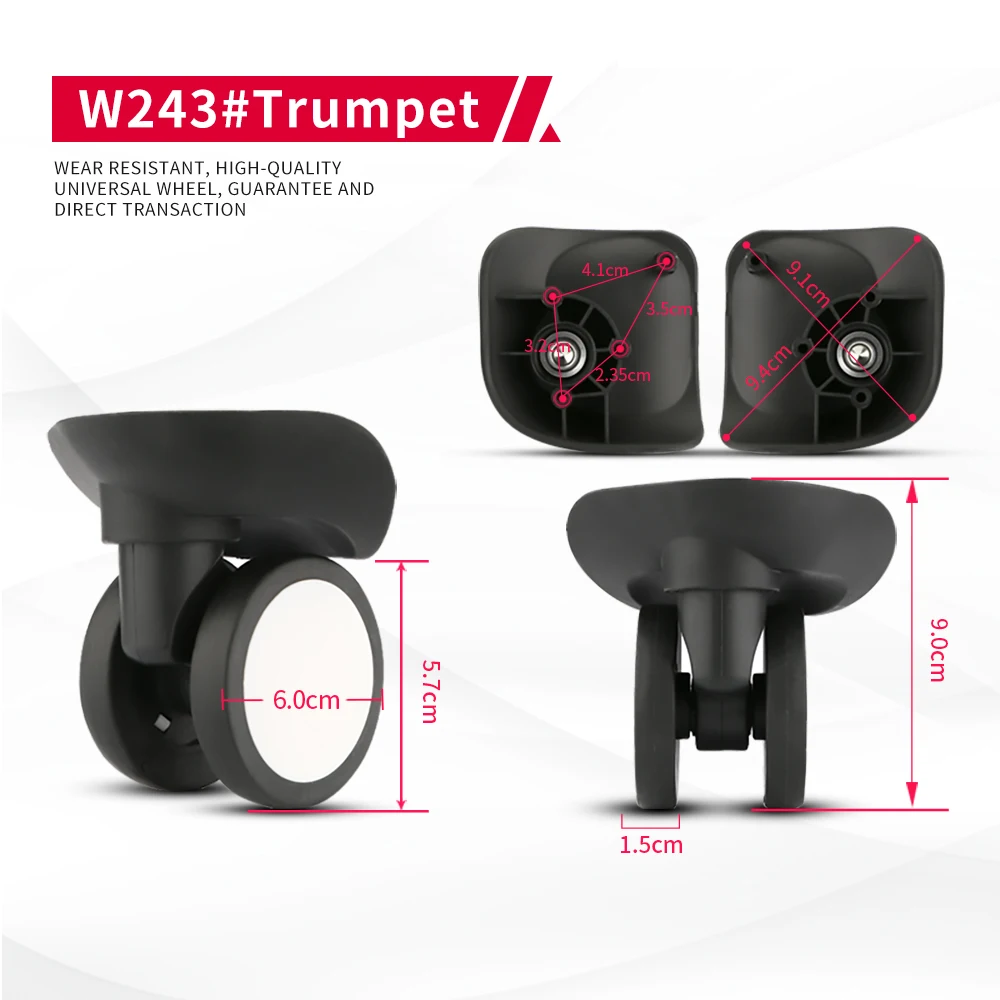 DILONG W243 Luggage Trolley Case Wheel Accessories Universal Roller Password Box Suitcase Caster Replacement Repair Wheels