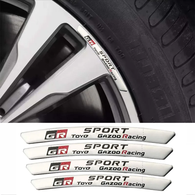 

4pcs GR Super Sport performance car wheel sticker For Toyota HV YARiS RZ RC RS C-HR Corolla Prius Harrier Camry Prado Highlander