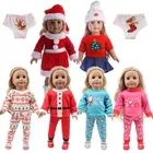 Кукла Рождественская Пижама свитер одежда 13 шт.компл. подходит для 18-дюймовых американских и 43 см кукол для новорожденных подарок для девочек на день рождения нашего поколения