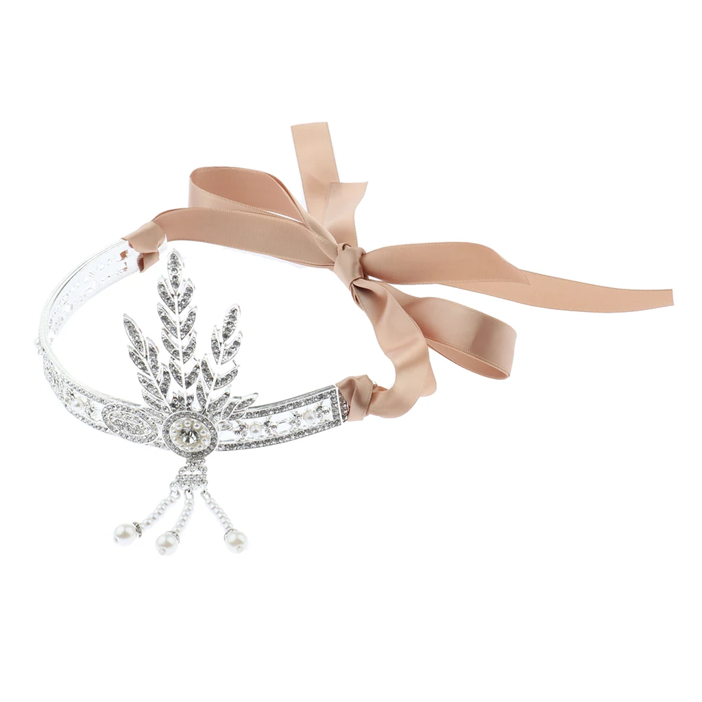 

Chic Pearl Headband Crown Crystal Shining Headpiece for Wedding Festival Party Evenings