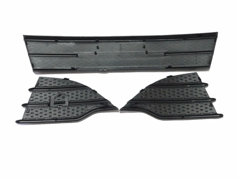 1 комплект сатиновая Черная передняя средняя решетка бампера с боковой решеткой
