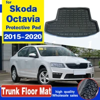 for skoda octavia 2015 2020 car rear boot liner trunk cargo mat tray floor carpet mud pad protector waterproof pad 2016 2017