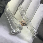 Браслет-змейка женский из серебра 925 пробы, с застежкой в виде сердца