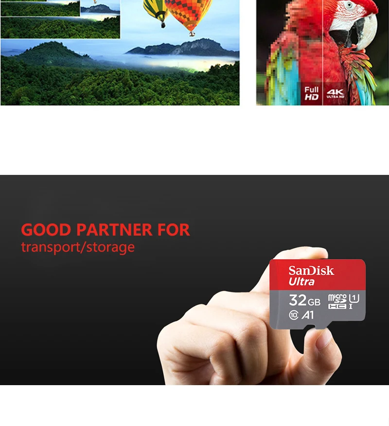 Двойной Флеш-накопитель SanDisk A1 слот для карт памяти, 16 ГБ, 32 ГБ, 64 ГБ, 128 ГБ 98 МБ/с. микро SD карты C10 UHS-1 флеш-карты TF карты