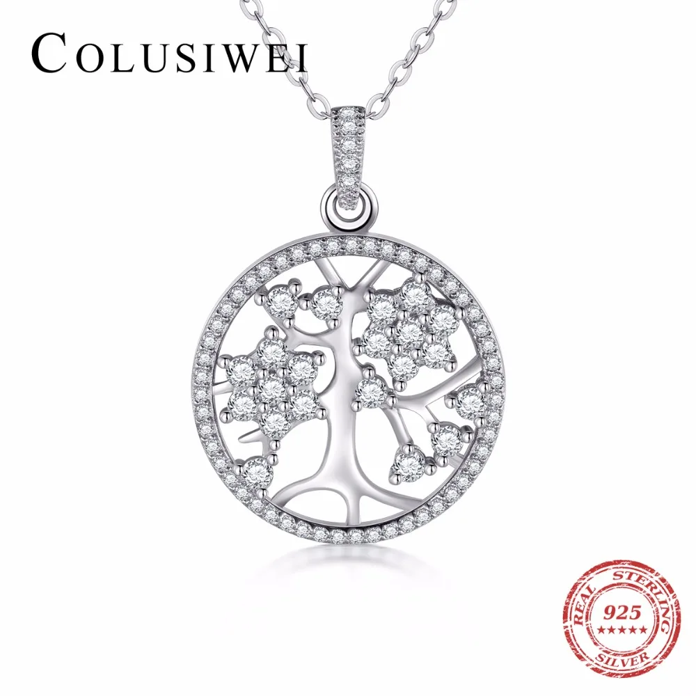 2019 Новая мода 100% одноцветное 925 серебряное ожерелье кулон классический Древо