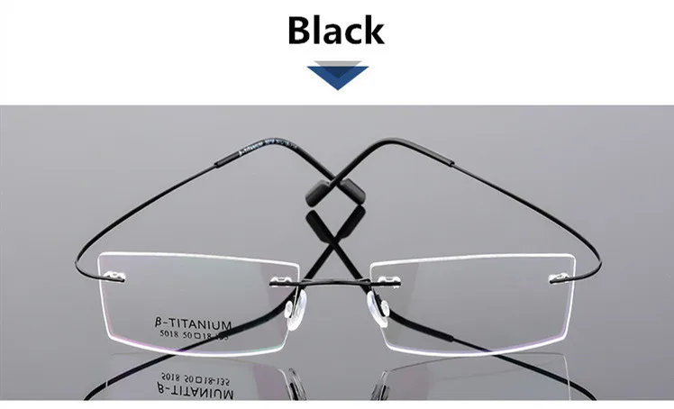 C1 Black Классические мужские чистые титановые ультралегкие очки без оправы оптическая Оправа очков для близорукости ультралегкие титановые очки без оправы - Цвет оправы: C1 Black