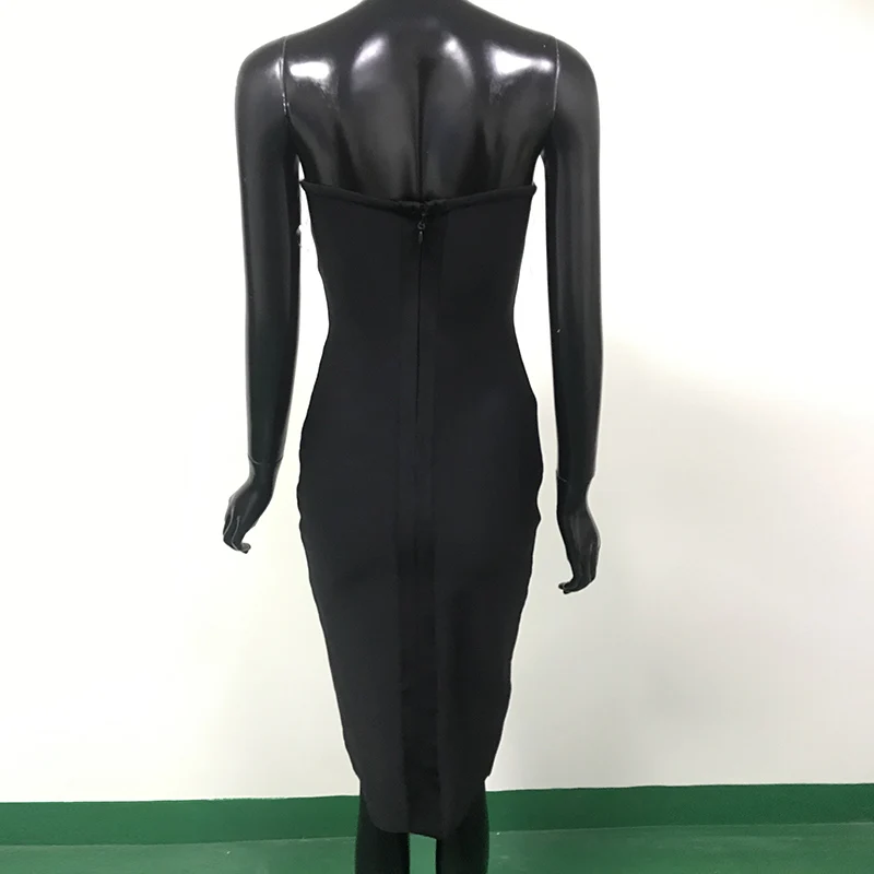 Новинка 2020 летнее Бандажное платье женское черное сексуальное без бретелек