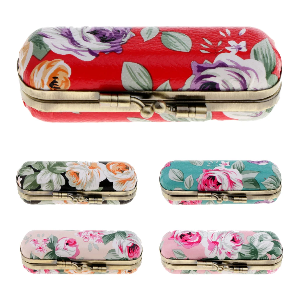 Чехол для хранения из ПУ кожи женщин и девочек с цветами губная помада блеск губ