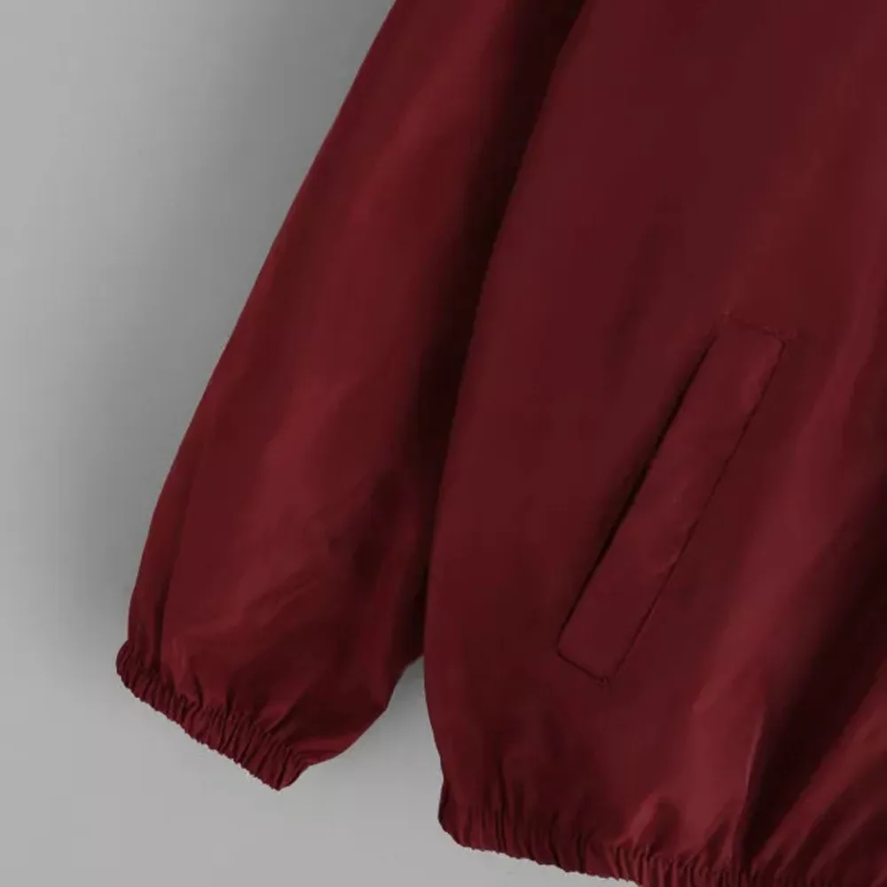 

Women Clothing Patchwork Splice Hit Color Skinsuits Hooded Zipper Pockets Coat Girls Thin Spring Fall Clothes 9.26