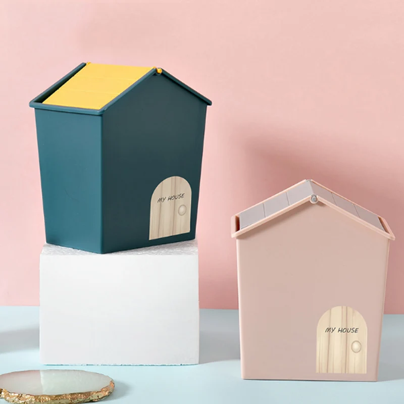 Bedroom Table Trash Can Cute Plastic Recycle Small Stacked Waste Paper Cubo Basura Reciclaje Storage Bin DE50LJ | Дом и сад