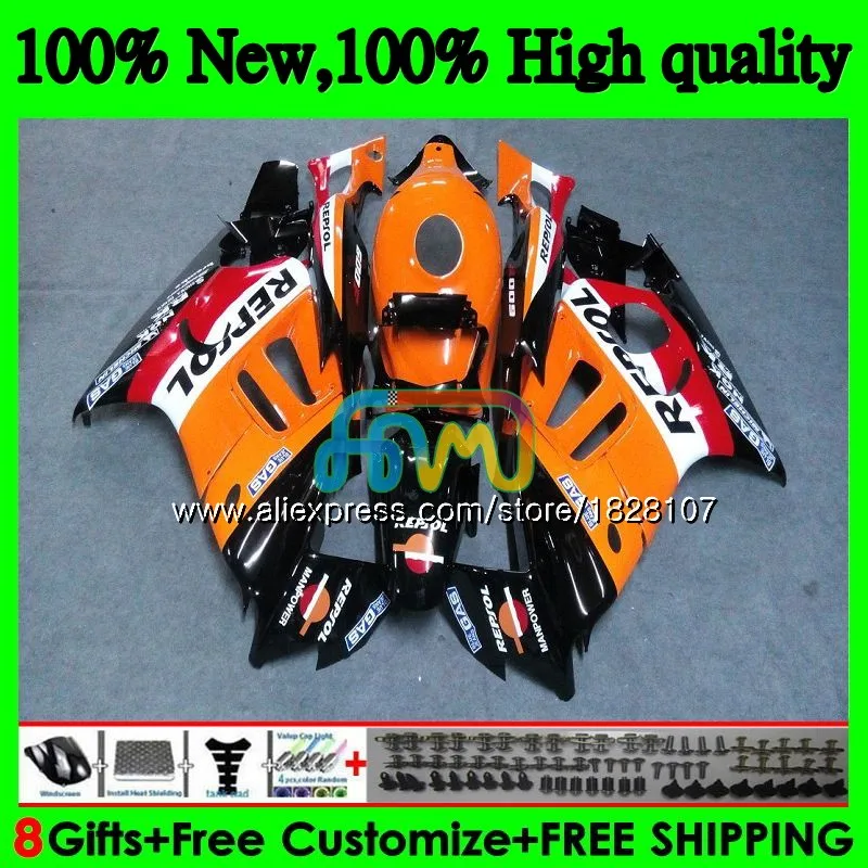 

CBR600F3 Kit For HONDA CBR 600F3 600 Repsol orange FS F3 95 96 1997 1998 3BS.145 CBR600FS CBR600 F3 1995 1996 97 98 Fairing Tank