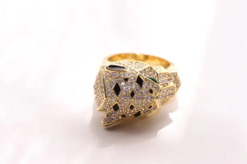 Лидер продаж известный бренд ювелирных изделий тонкое кольцо с пантерой зеленые